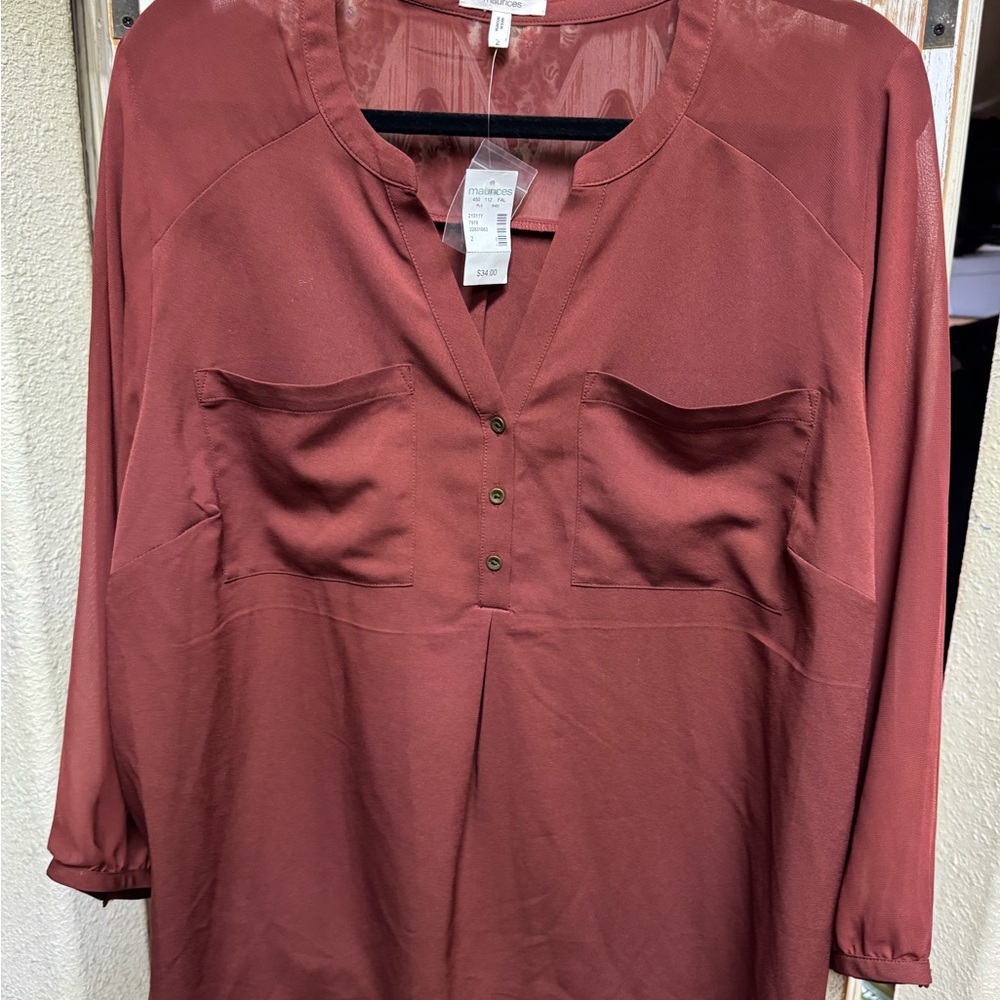 Maurices Deep Red Blouse
